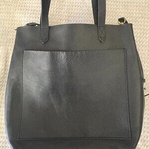 Madewell Black Leather Tote Bag